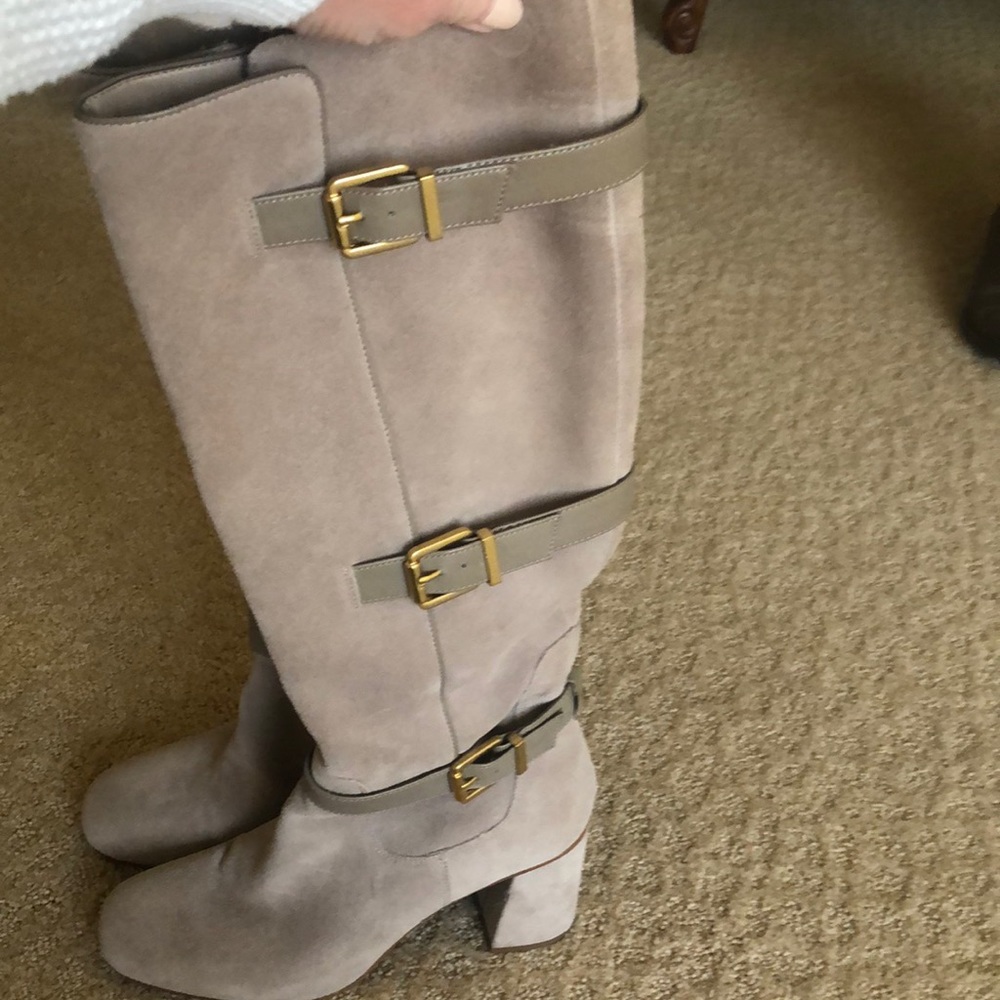 Franco Sarto womens size 8 taupe suede knee high boot